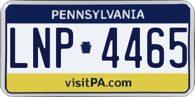 PA license plate LNP4465