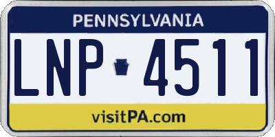 PA license plate LNP4511