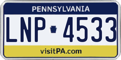 PA license plate LNP4533