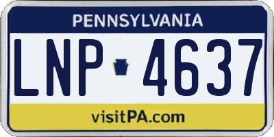 PA license plate LNP4637