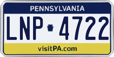 PA license plate LNP4722