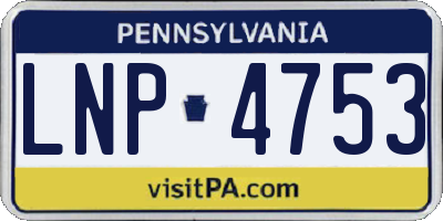 PA license plate LNP4753