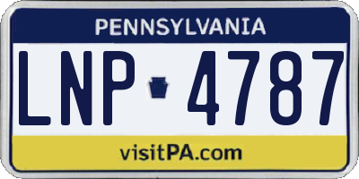PA license plate LNP4787