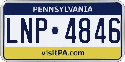 PA license plate LNP4846