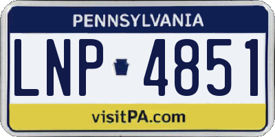 PA license plate LNP4851