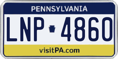 PA license plate LNP4860