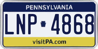 PA license plate LNP4868