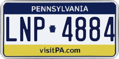 PA license plate LNP4884