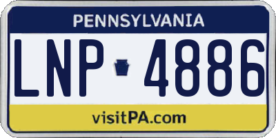 PA license plate LNP4886
