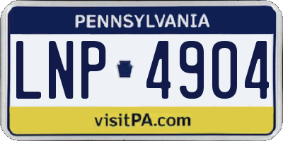 PA license plate LNP4904