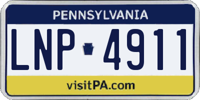 PA license plate LNP4911