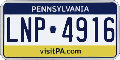 PA license plate LNP4916