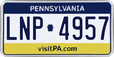 PA license plate LNP4957