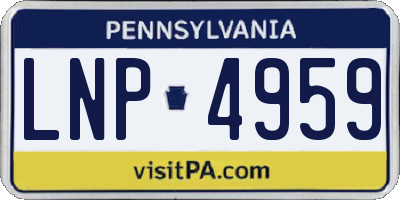 PA license plate LNP4959