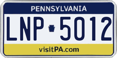 PA license plate LNP5012