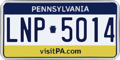 PA license plate LNP5014