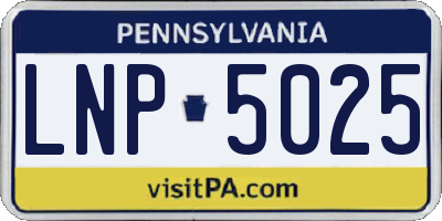 PA license plate LNP5025