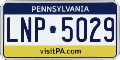 PA license plate LNP5029