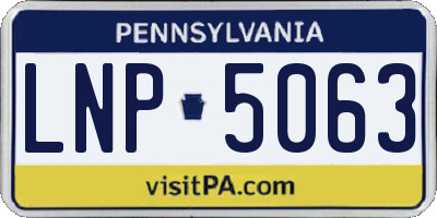 PA license plate LNP5063