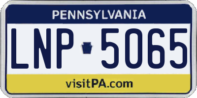 PA license plate LNP5065