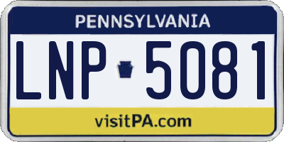 PA license plate LNP5081