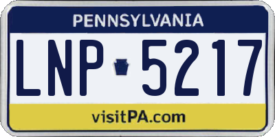 PA license plate LNP5217