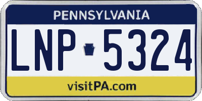 PA license plate LNP5324