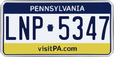 PA license plate LNP5347