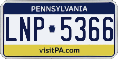 PA license plate LNP5366