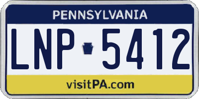 PA license plate LNP5412