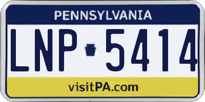 PA license plate LNP5414