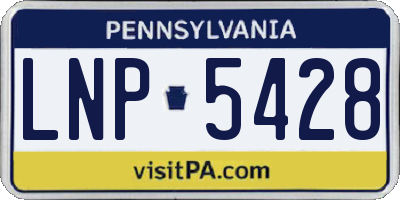 PA license plate LNP5428