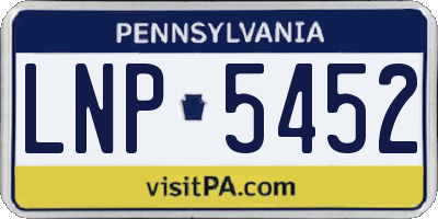PA license plate LNP5452