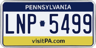 PA license plate LNP5499