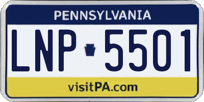 PA license plate LNP5501
