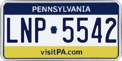 PA license plate LNP5542