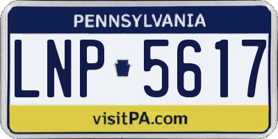 PA license plate LNP5617