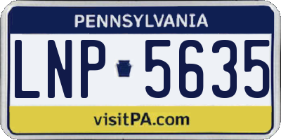 PA license plate LNP5635