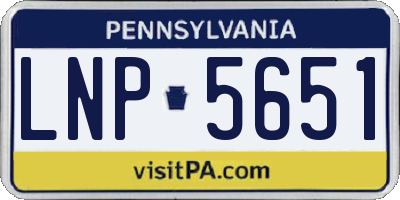 PA license plate LNP5651
