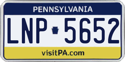 PA license plate LNP5652