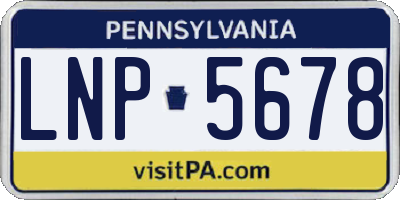 PA license plate LNP5678