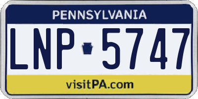 PA license plate LNP5747