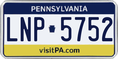 PA license plate LNP5752