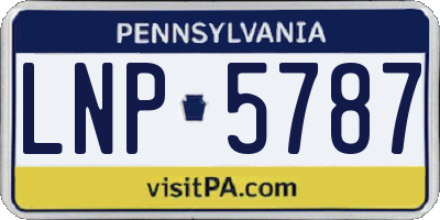 PA license plate LNP5787