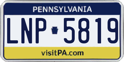 PA license plate LNP5819