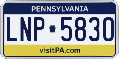 PA license plate LNP5830
