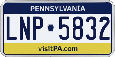 PA license plate LNP5832