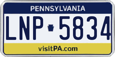 PA license plate LNP5834