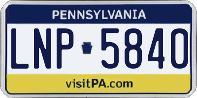 PA license plate LNP5840