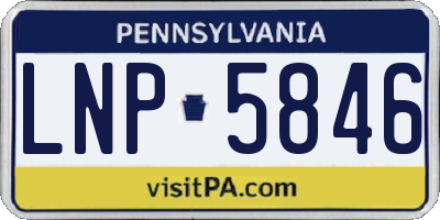 PA license plate LNP5846